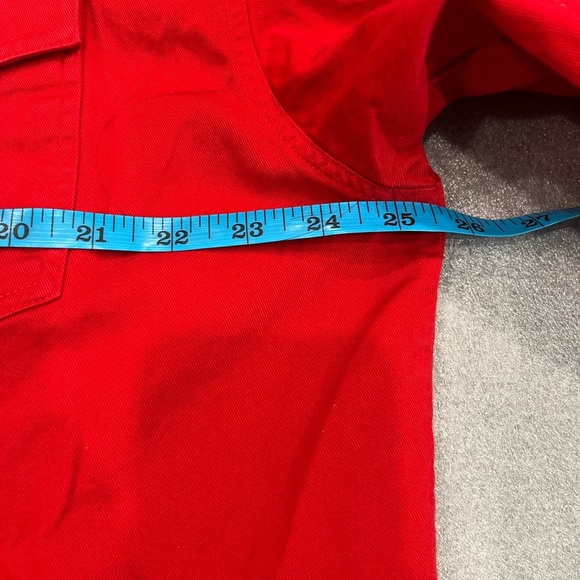 [XL]Vintage Roper Mens Red 100% Cotton L/S Solid Long Tail Western Shirt - Picture 5 of 9